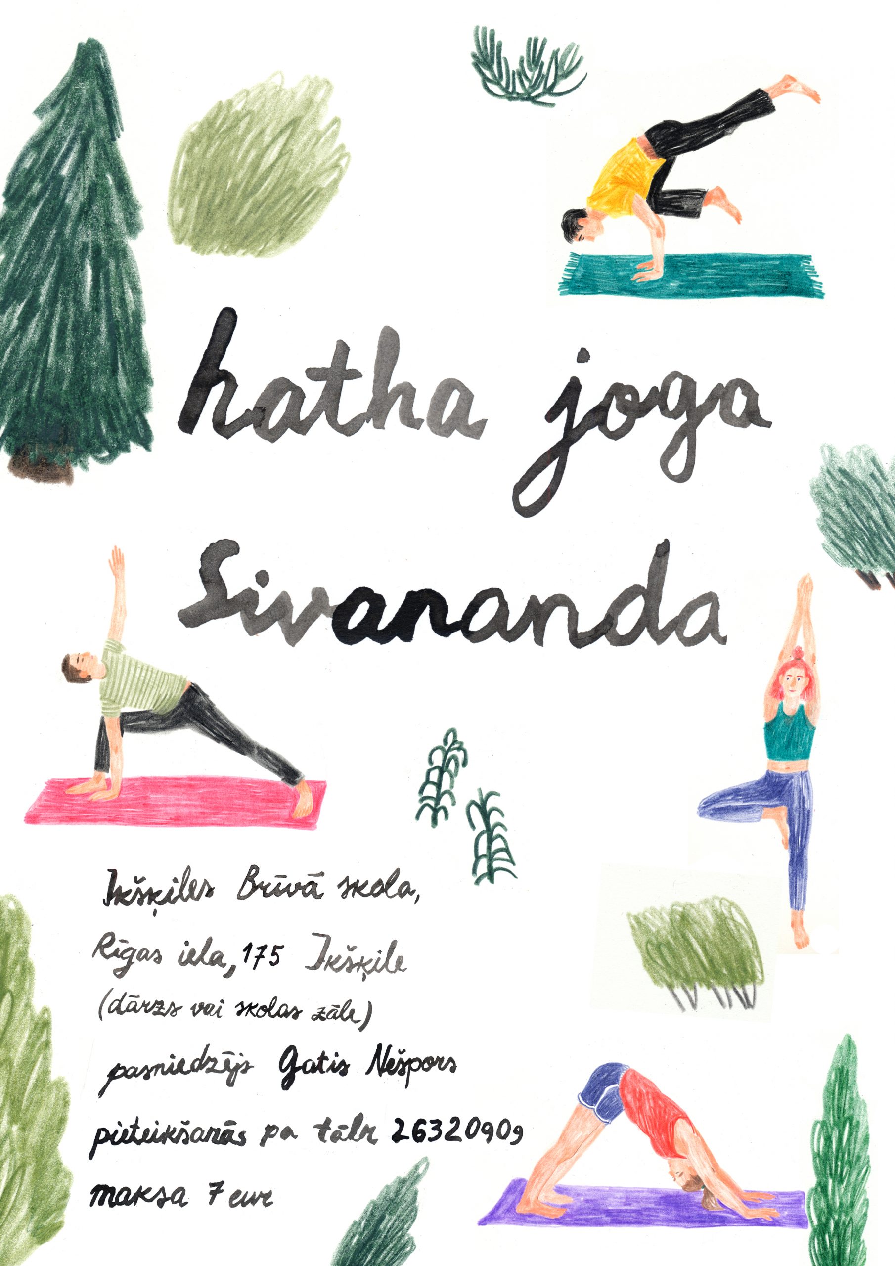 Hatha joga Sivananda nodarbības no augusta – Ikšķiles Brīvā skola